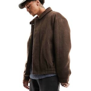 Men's Brown Wool Look Jacket